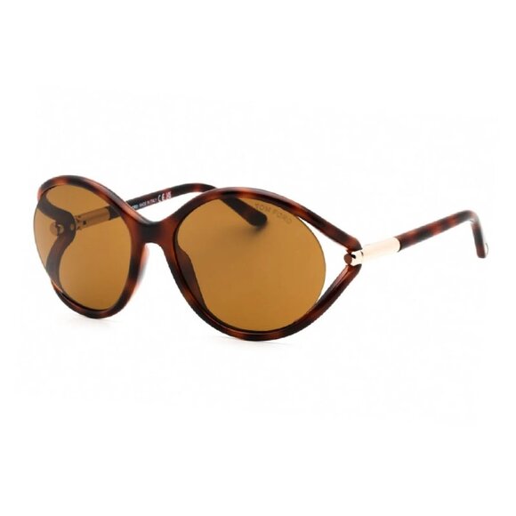 NEW TOM FORD SUNGLASSES HAVANA WOMEN GEOMETRIC EYEWEAR - Picture 1 of 3